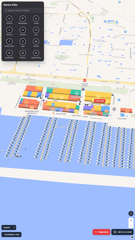 Mapa 3D en un tótem vertical